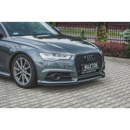 Накладка сплиттер на передний бампер Вар2 на Audi A6 C7 S-Line / S6 C7